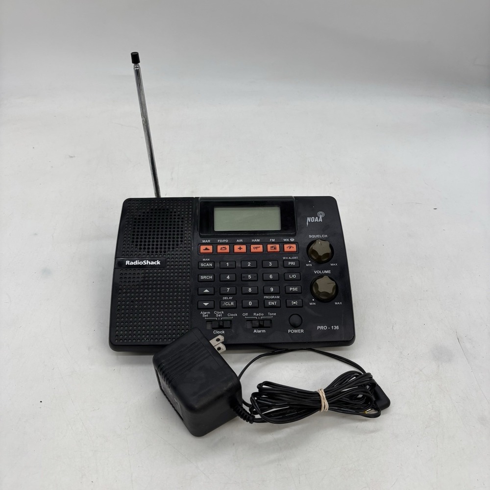 RadioShack Pro-136 Desktop Radio Scanner, 200 Channel NOAA, Tested Works